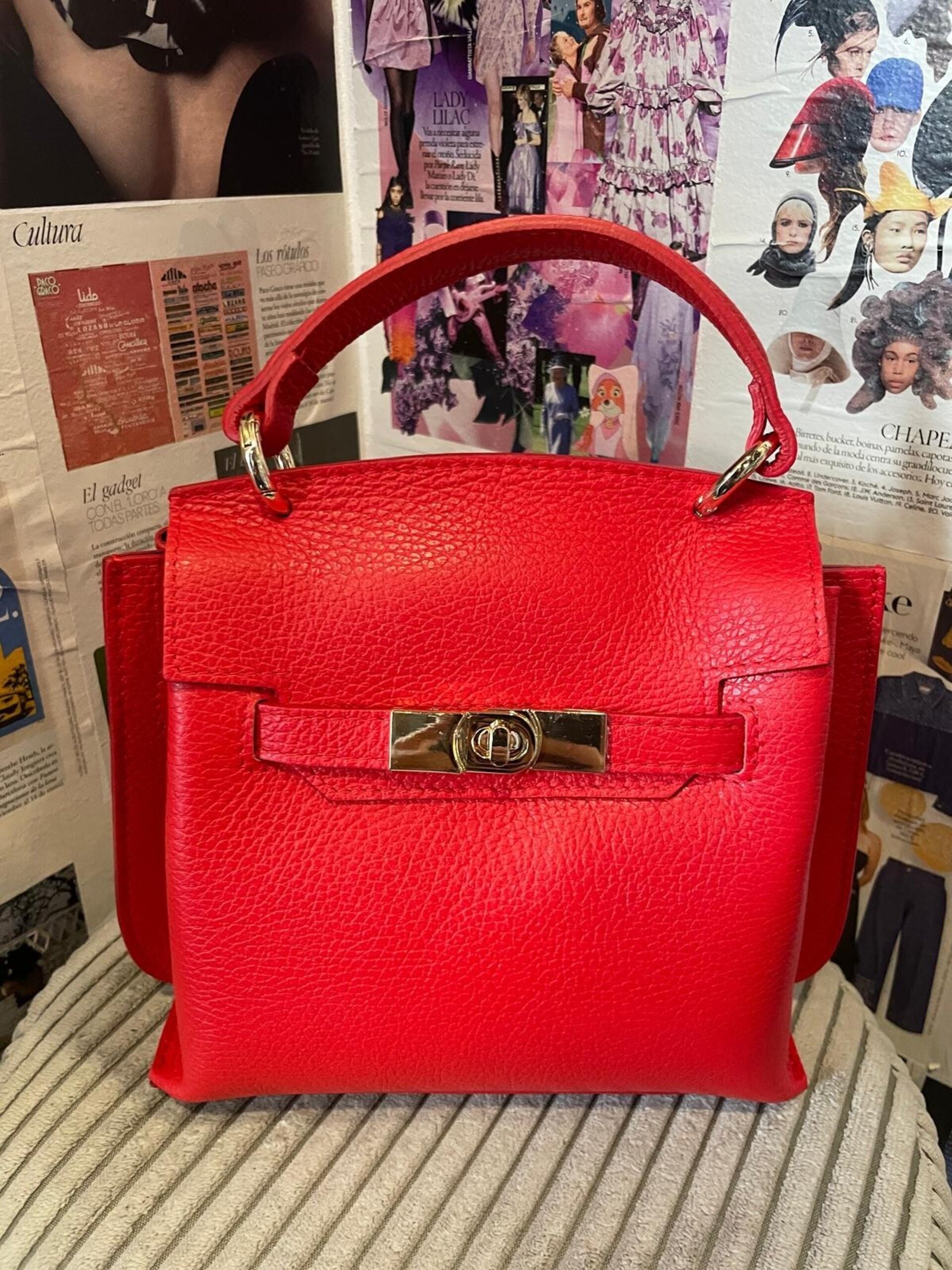 Bolso cuadrado piel - 1