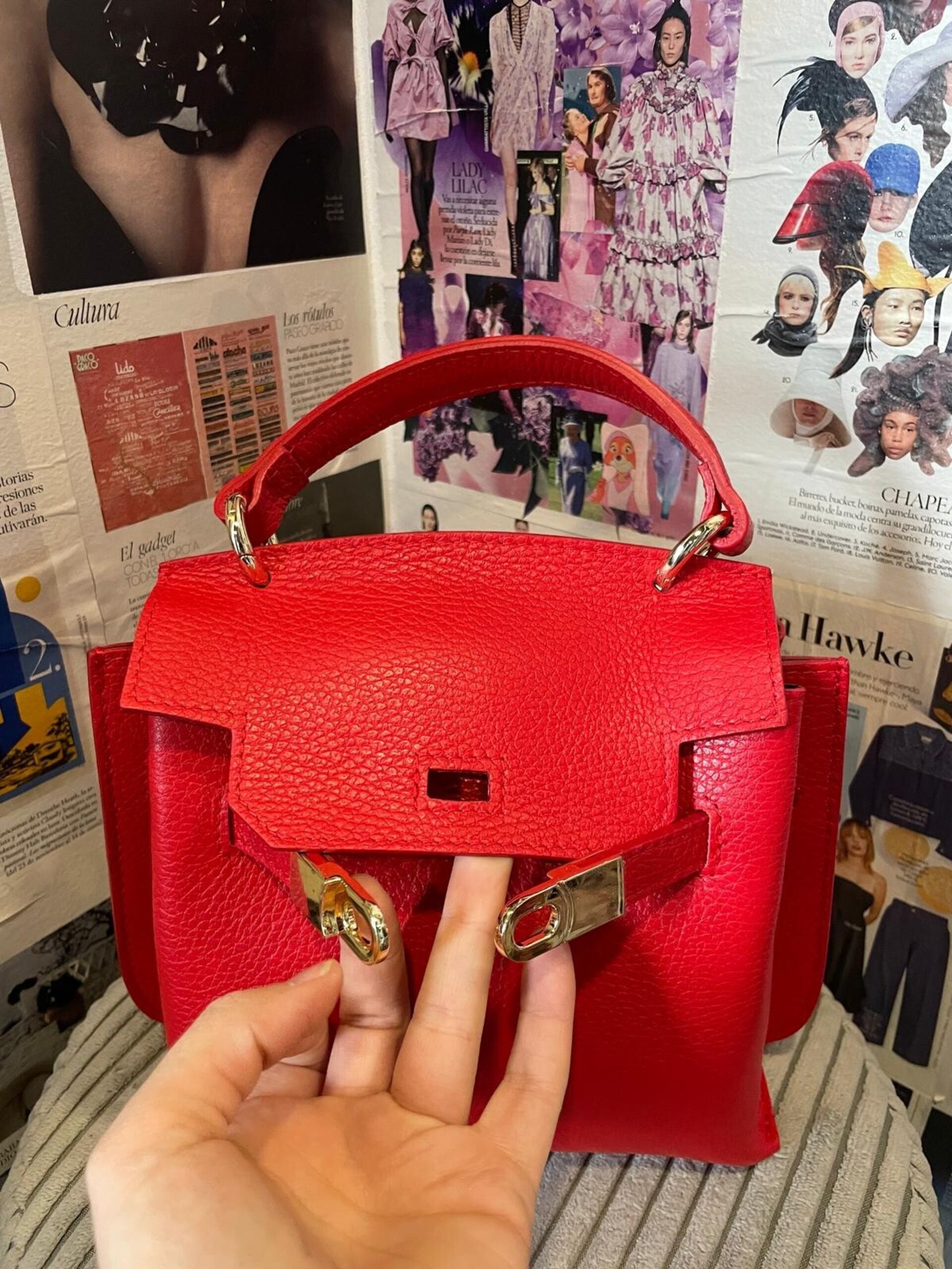 Bolso cuadrado piel - 6